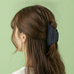 Black Striped Knit Hair Claw Clip – hair accessories (view 2)