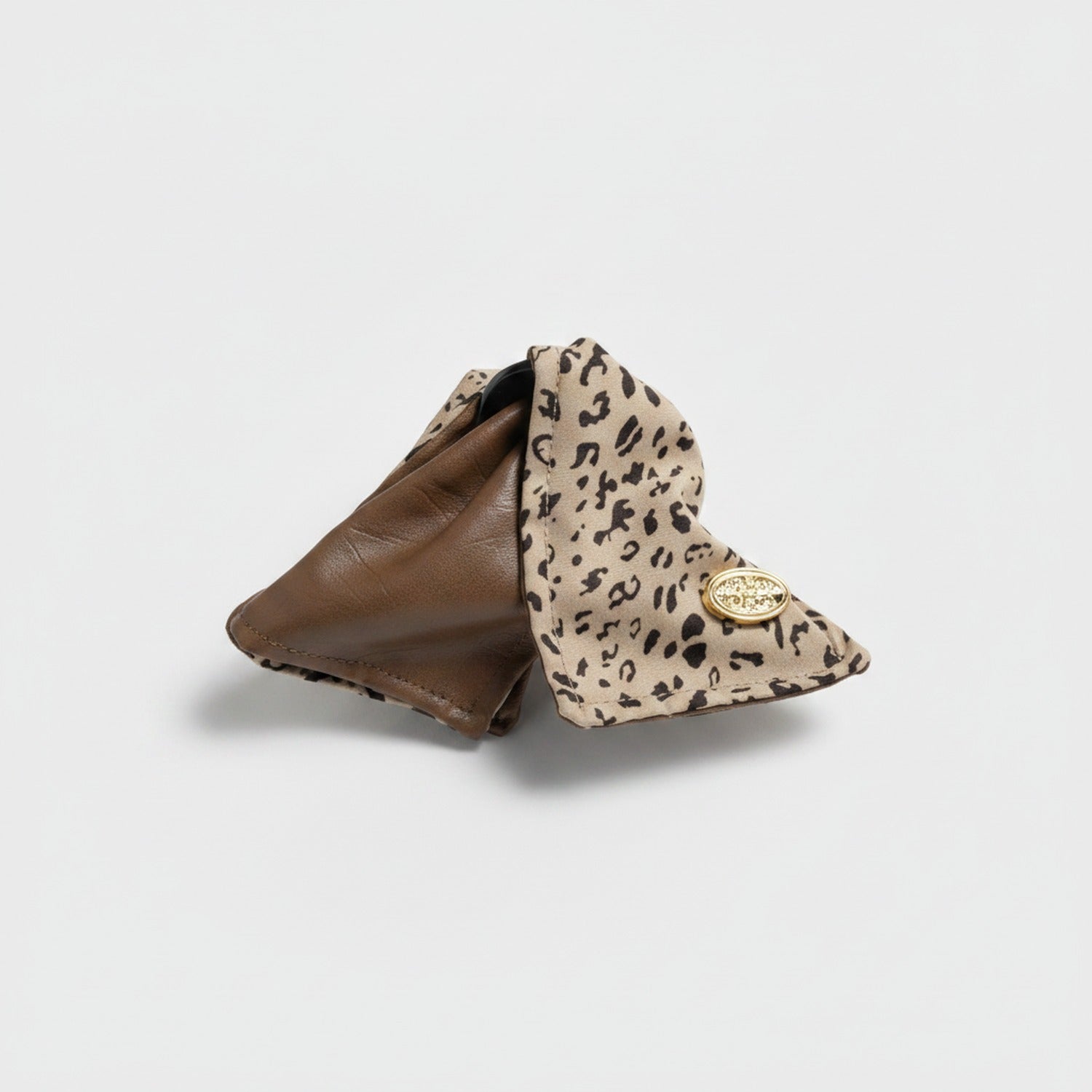 Leopard Print Hair Claw With Gold Charm