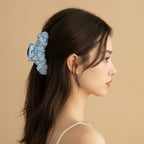 Blue Ruched Fabric Hair Claw Clip – hair accessories (view 3)