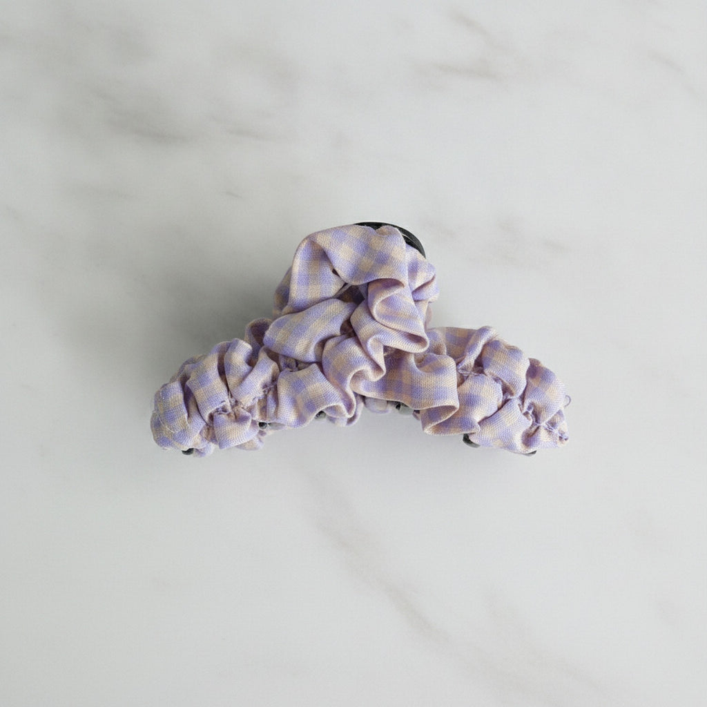 Lavender Ruched Fabric Hair Claw Clip – hair accessories (view 2)