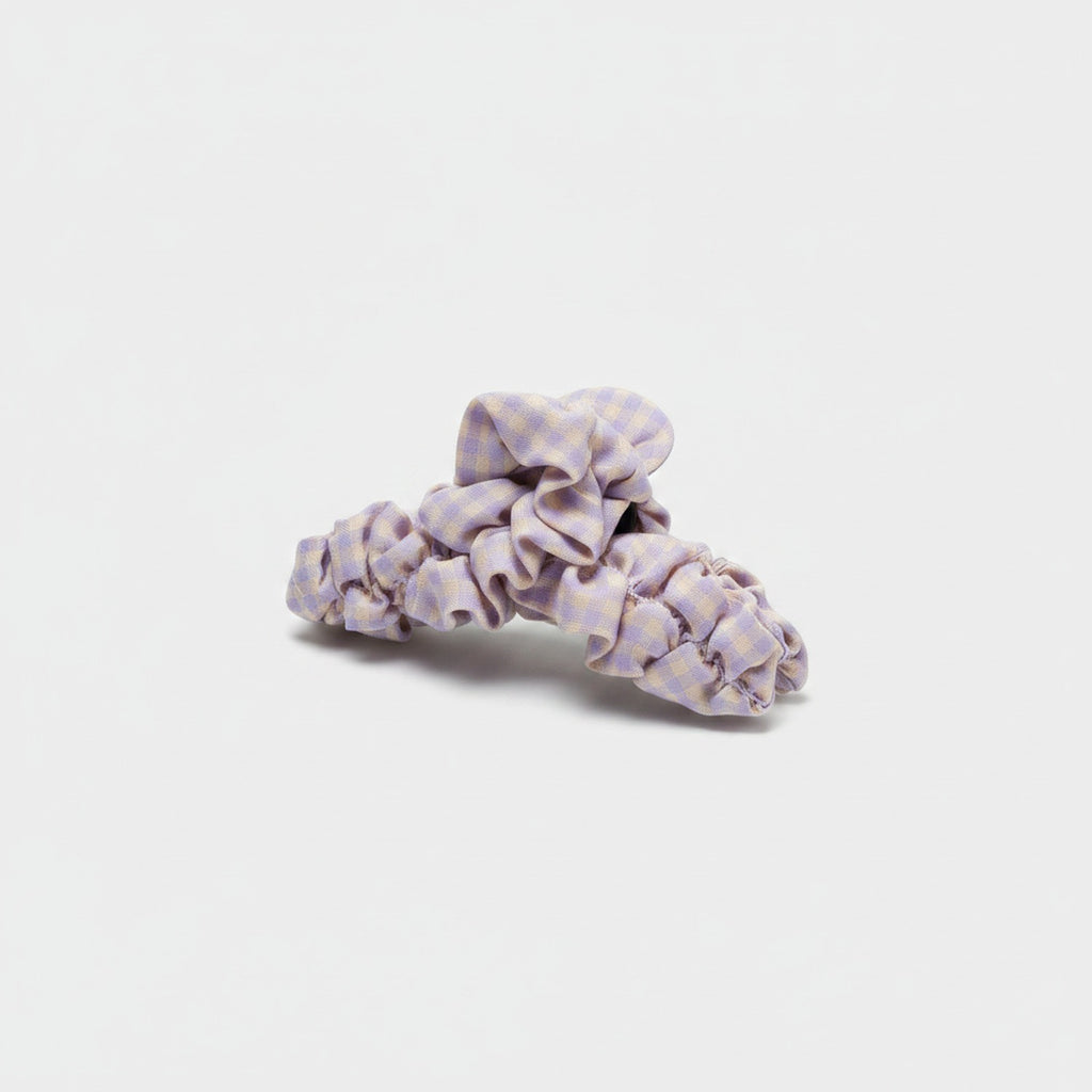 Lavender Ruched Fabric Hair Claw Clip – hair accessories (view 1)