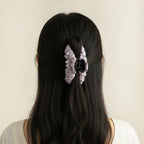 Lavender Ruched Fabric Hair Claw Clip – hair accessories (view 3)