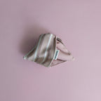 Striped Fabric Hair Claw Clip Pink – hair accessories (view 2)