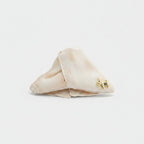 Cream Textured Hair Claw With Gold Butterfly Charm – hair accessories (view 1)