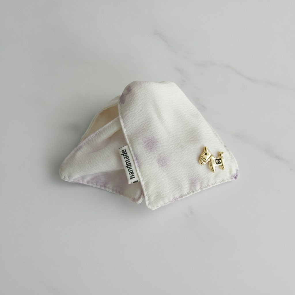 Lavender Textured Hair Claw With Gold Charm – hair accessories (view 3)