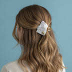 Lavender Textured Hair Claw With Gold Charm – hair accessories (view 2)