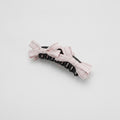 Pink Striped Ribbon Bow Hair Claw Clip – hair accessories (view 1)