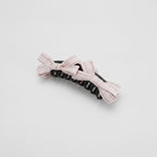 Pink Striped Ribbon Bow Hair Claw Clip – hair accessories (view 1)