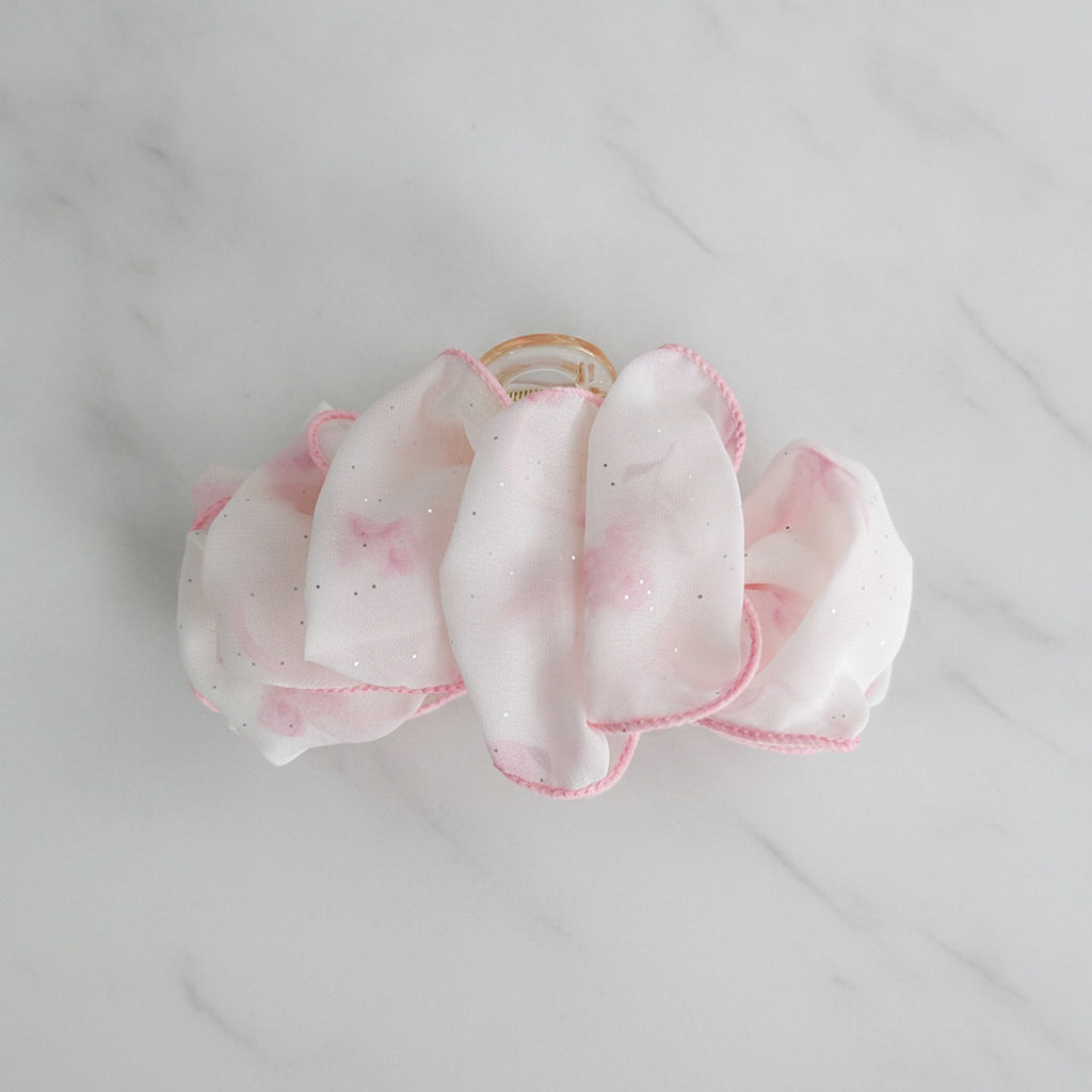 Pink Pearl Flower Claw Hair Clip – hair accessories (view 2)