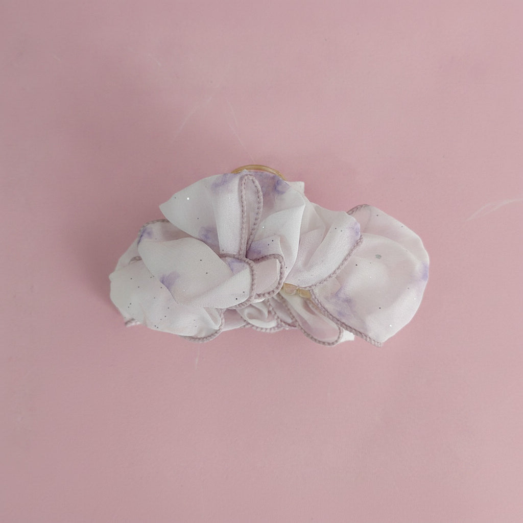 Lavender Floral Pearl Hair Claw Clip – hair accessories (view 2)