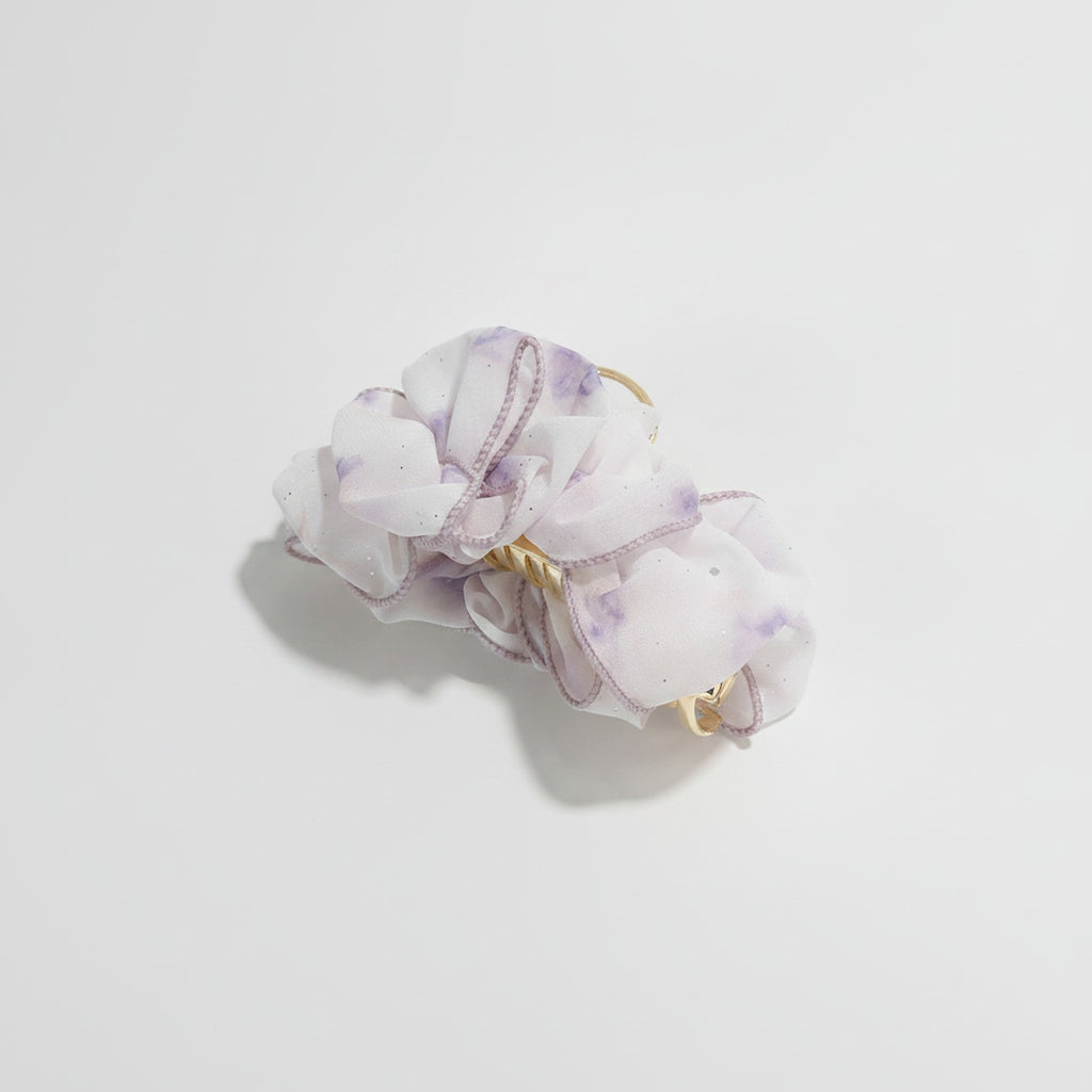 Lavender Floral Pearl Hair Claw Clip – hair accessories (view 1)