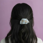 Plaid Hair Claw Clip Blue Orange – hair accessories (view 2)