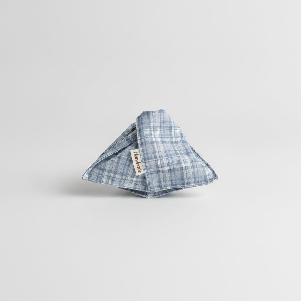 Blue Plaid Linen Hair Claw Clip – hair accessories (view 1)