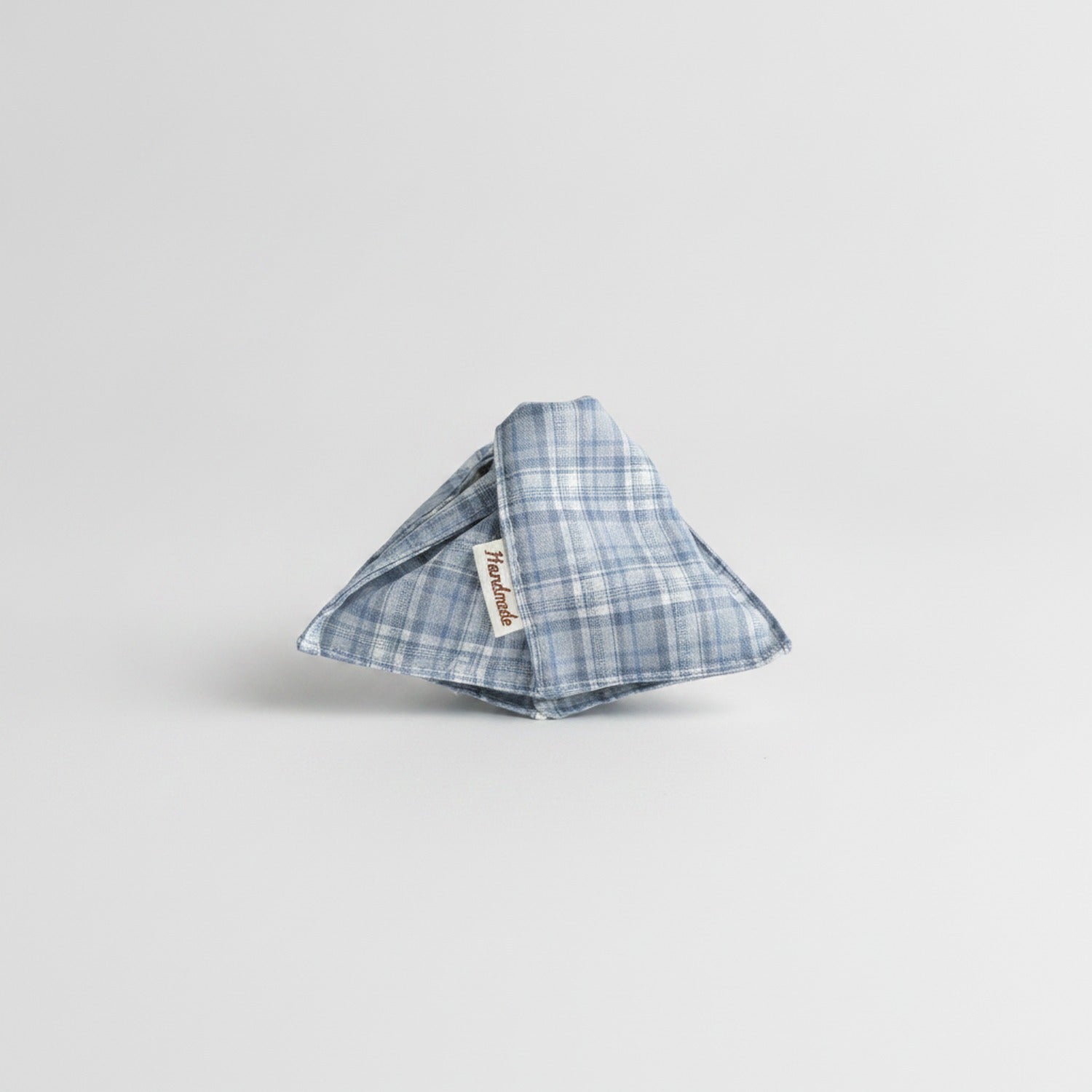 Blue Plaid Linen Hair Claw Clip