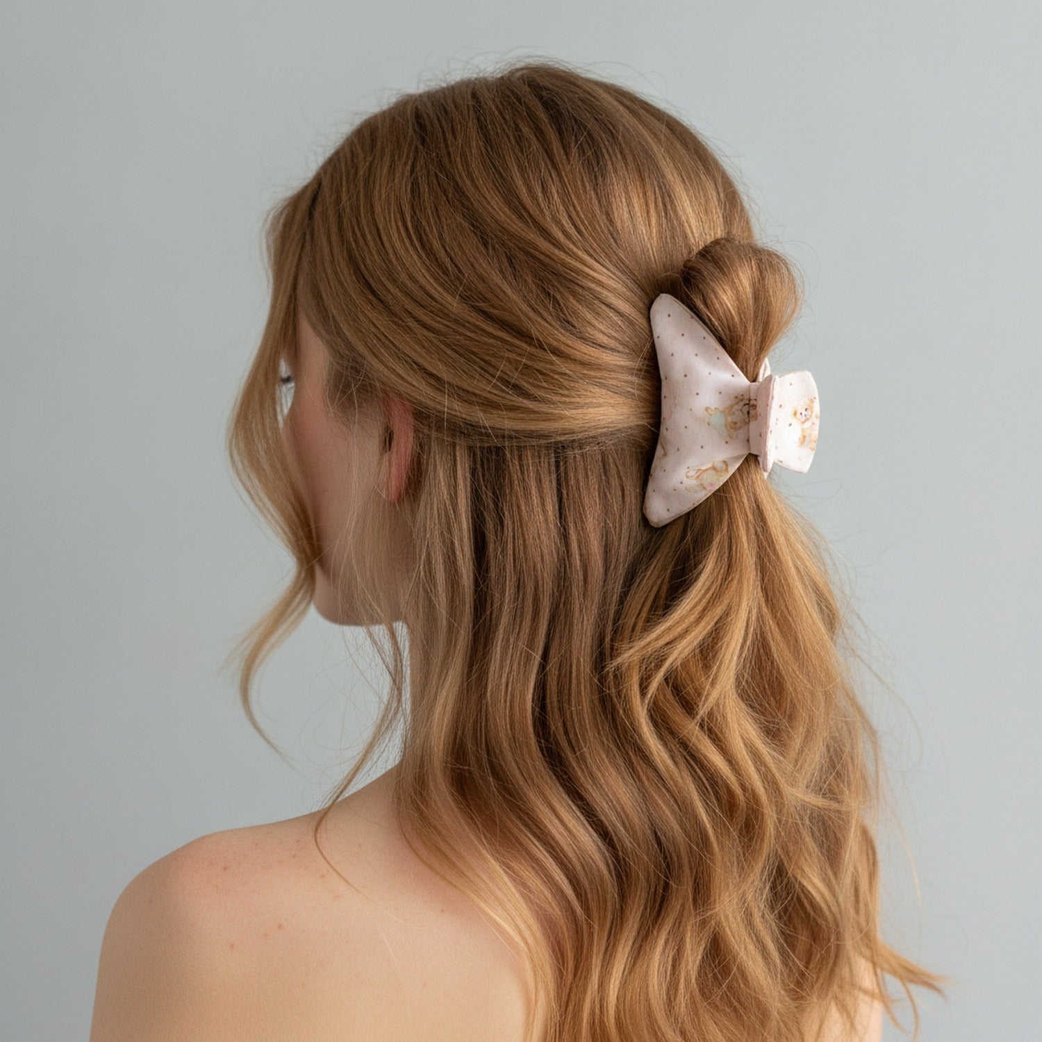 Teddy Bear Polka Dot Hair Claw