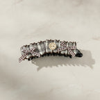 Checkered Lace Hair Claw With Bow And Beads – hair accessories (view 2)