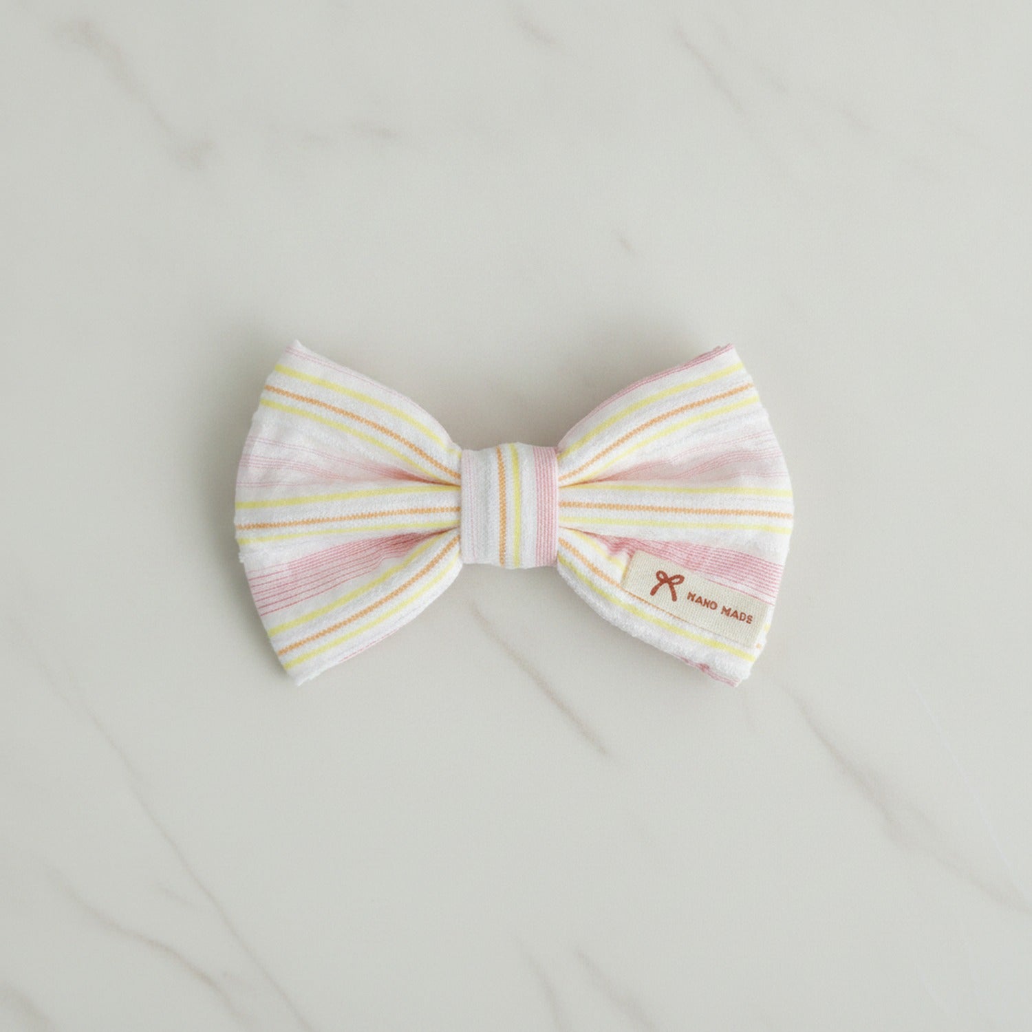 Striped Pastel Hair Claw Clip With Bow