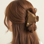 Metallic Gold Satin Hair Claw Clip – hair accessories (view 2)