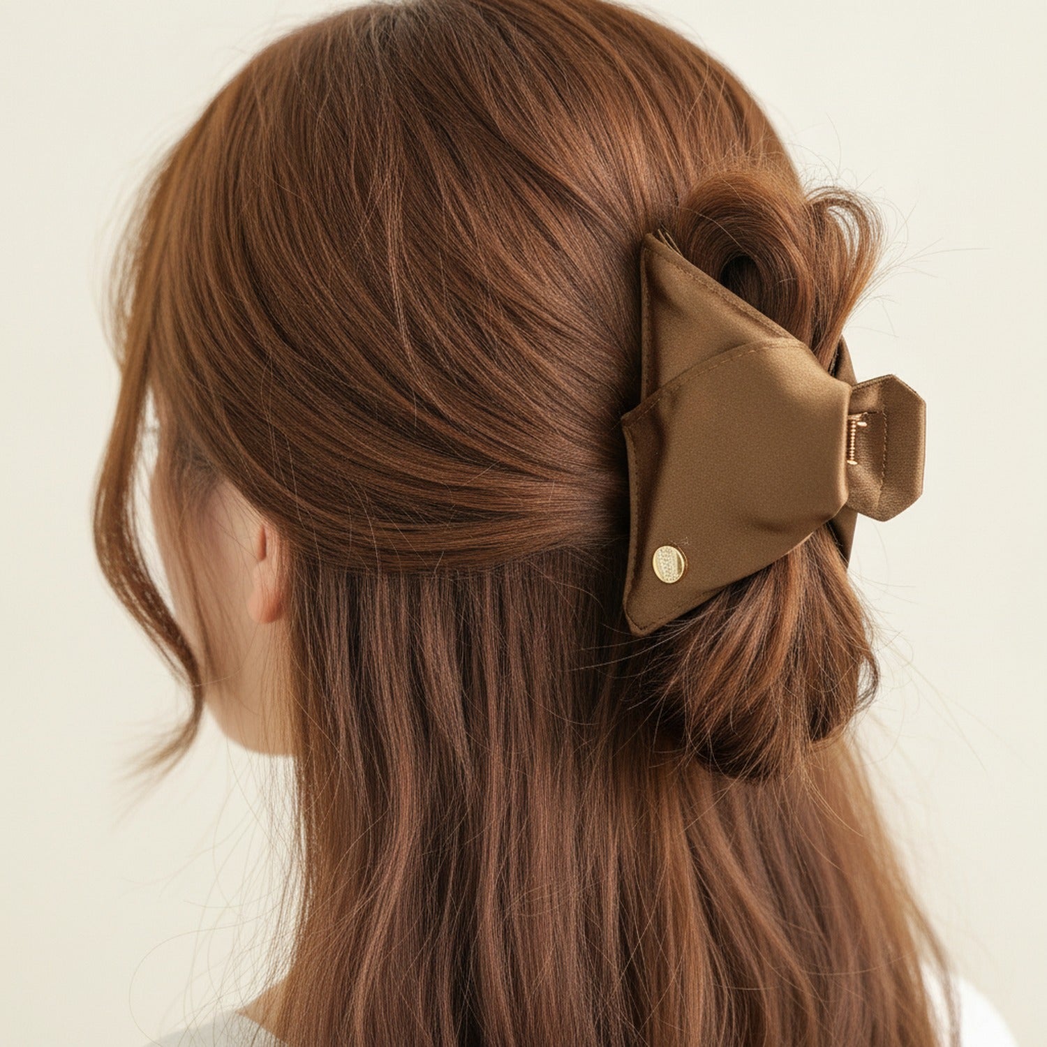 Metallic Gold Satin Hair Claw Clip