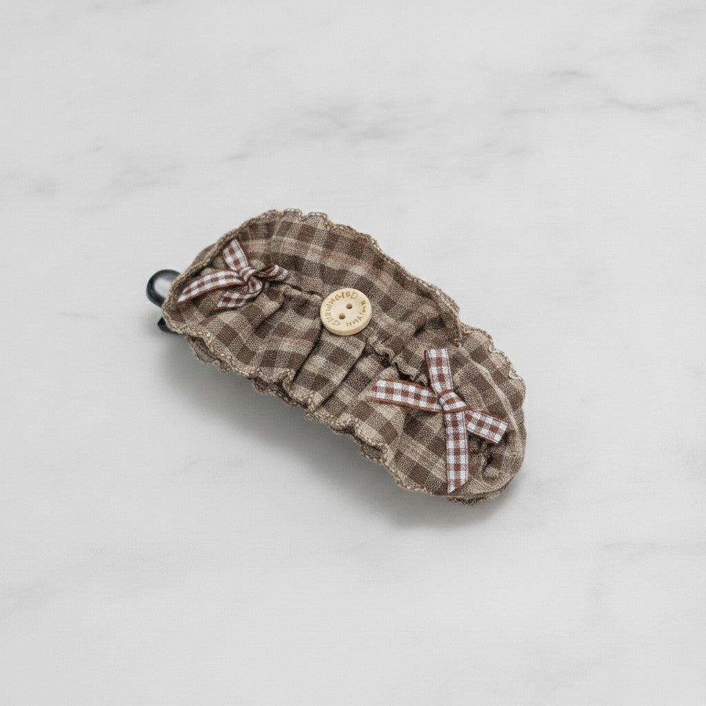Plaid Hair Claw with Gingham Bows