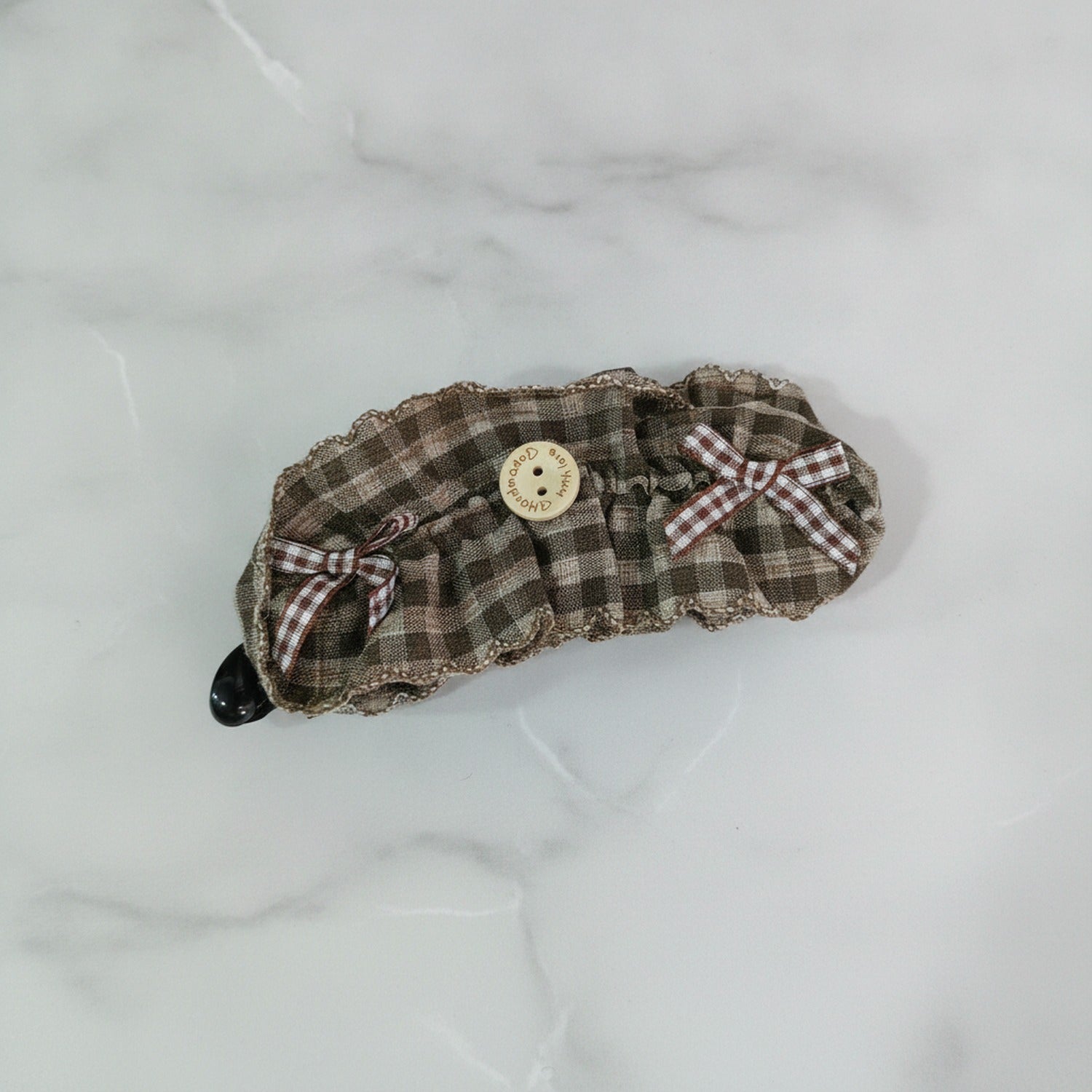 Plaid Hair Claw with Gingham Bows