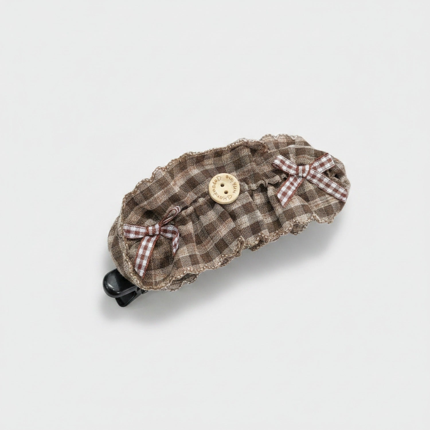 Plaid Hair Claw with Gingham Bows