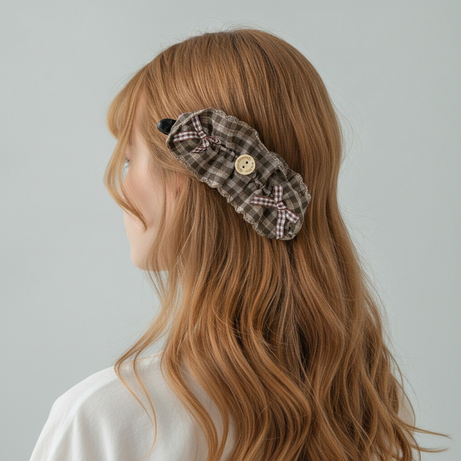 Plaid Hair Claw with Gingham Bows