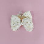 Cream Lace Pearl Bow Hair Claw Clip – hair accessories (view 2)