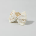 Cream Floral Lace Hair Claw With Pearl – hair accessories (view 1)