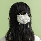 Lace Floral Hair Claw Clip Ivory – hair accessories (view 3)