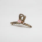 Leopard Print Hair Claw With Pink Bow – hair accessories (view 1)