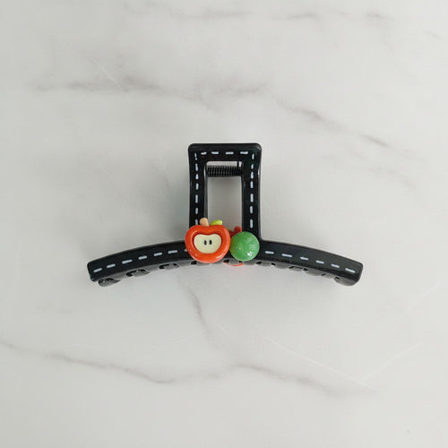 Black Claw Clip With Fruit Charms