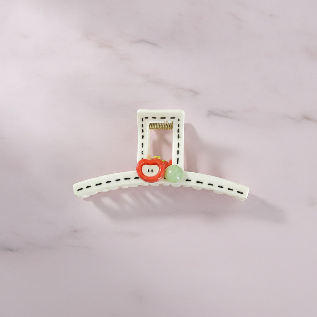 Apple Charm Ceramic Hair Claw Clip – hair accessories (view 2)