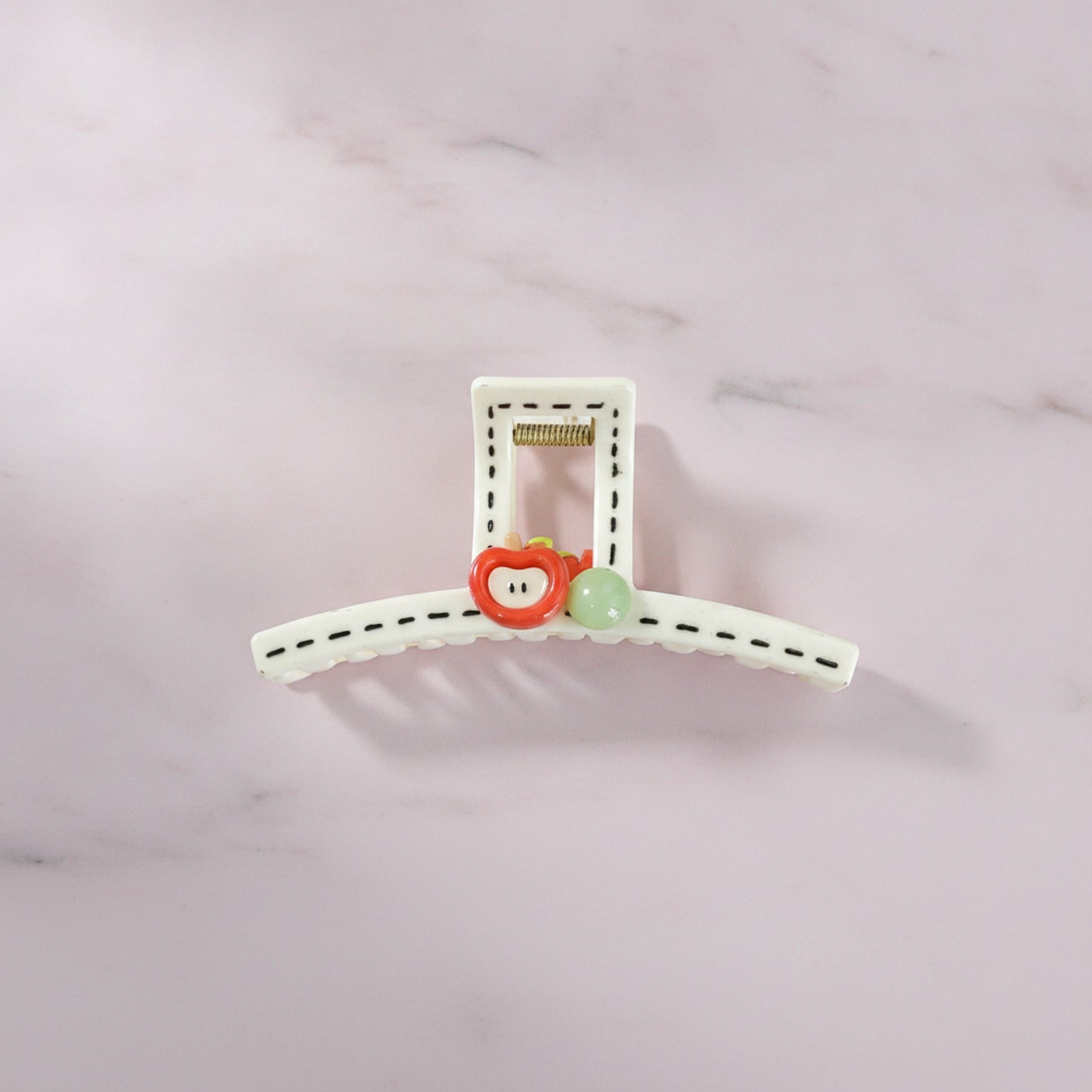 Apple Charm Ceramic Hair Claw Clip