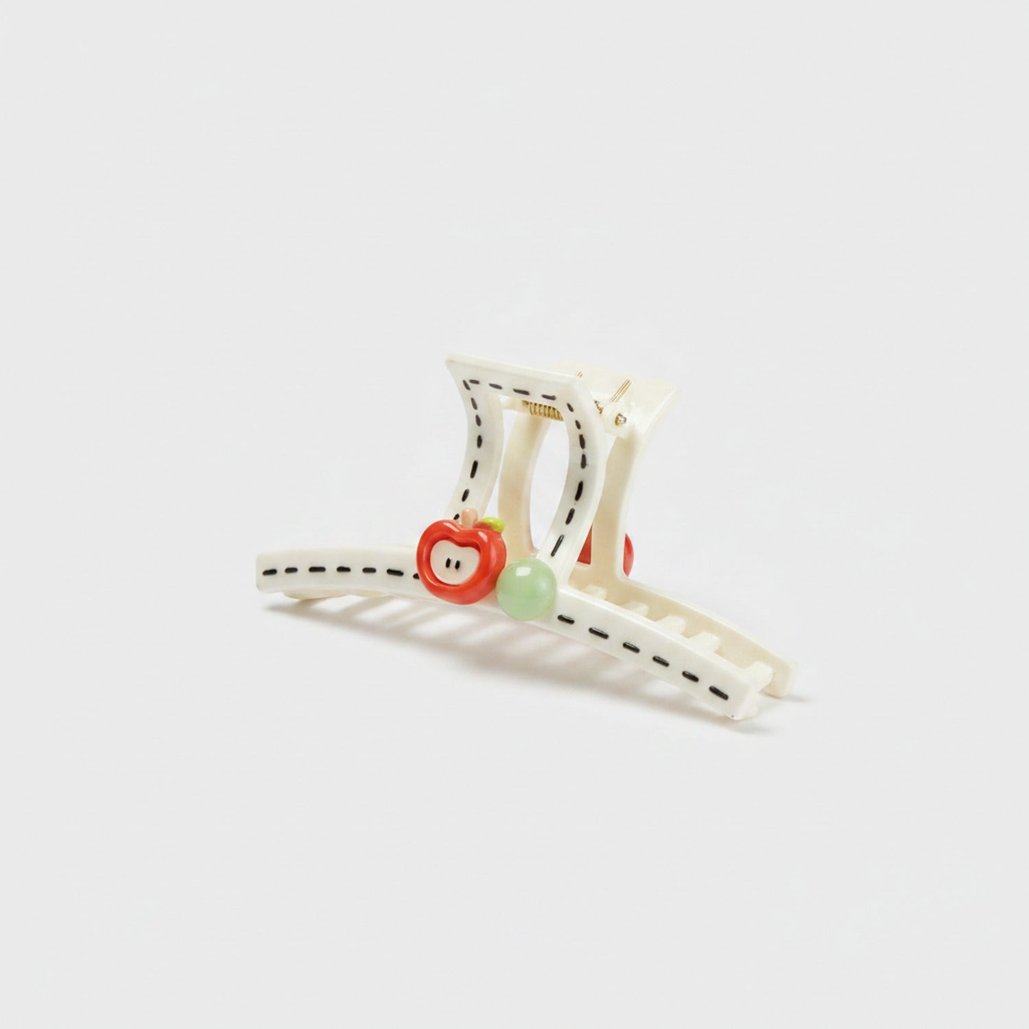 Apple Charm Ceramic Hair Claw Clip