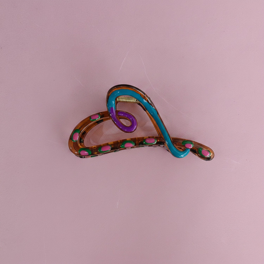 Colorful Rainbow Snake Hair Claw Clip – hair accessories (view 2)