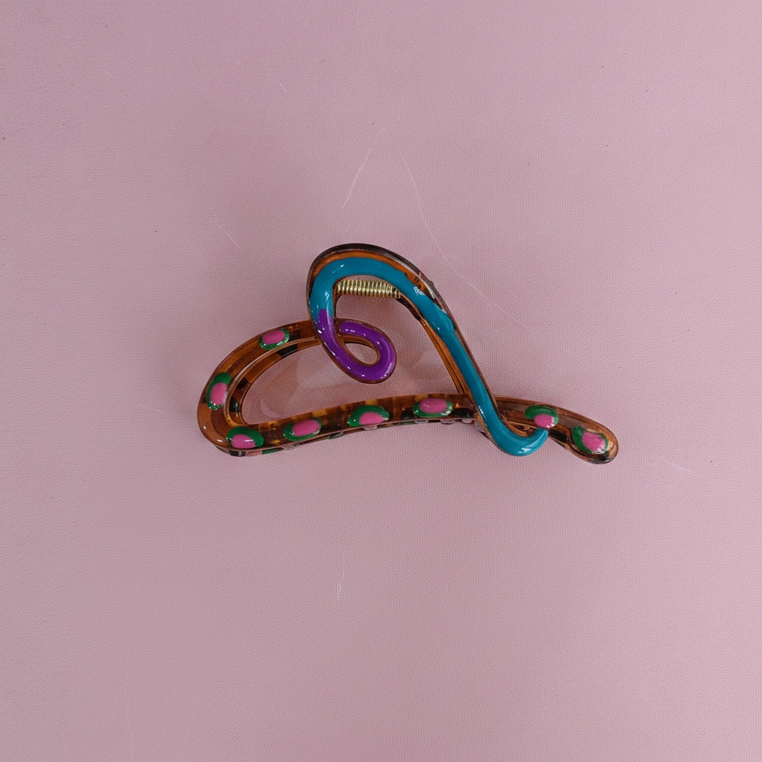 Colorful Rainbow Snake Hair Claw Clip