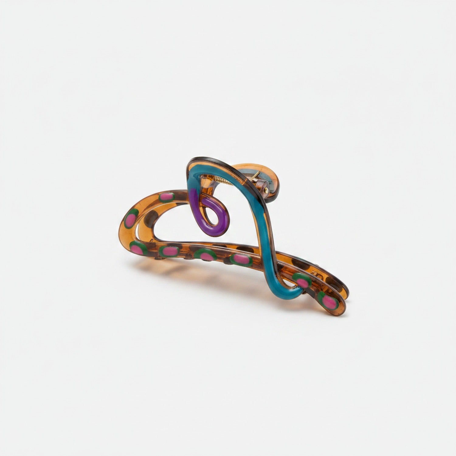Colorful Rainbow Snake Hair Claw Clip