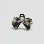 Plaid Fabric Bow Hair Claw Clip – hair accessories (view 1)