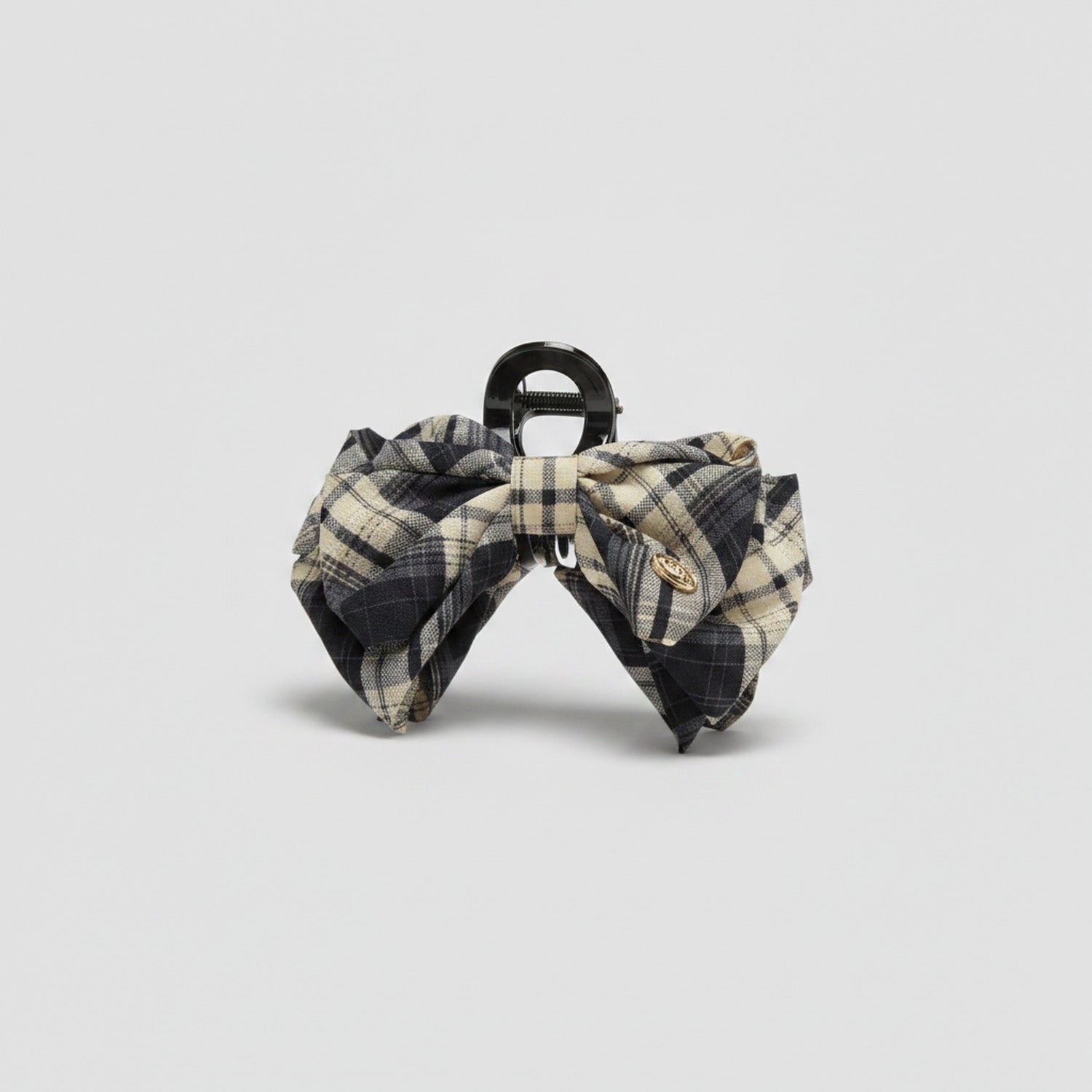 Plaid Fabric Bow Hair Claw Clip