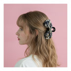 Plaid Fabric Bow Hair Claw Clip – hair accessories (view 2)