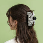 Floral Print Lace Hair Claw Clip – hair accessories (view 2)