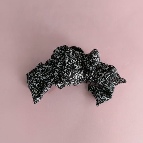 Black Textured Lace Hair Claw Clip