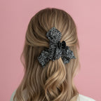 Black Textured Lace Hair Claw Clip – hair accessories (view 3)