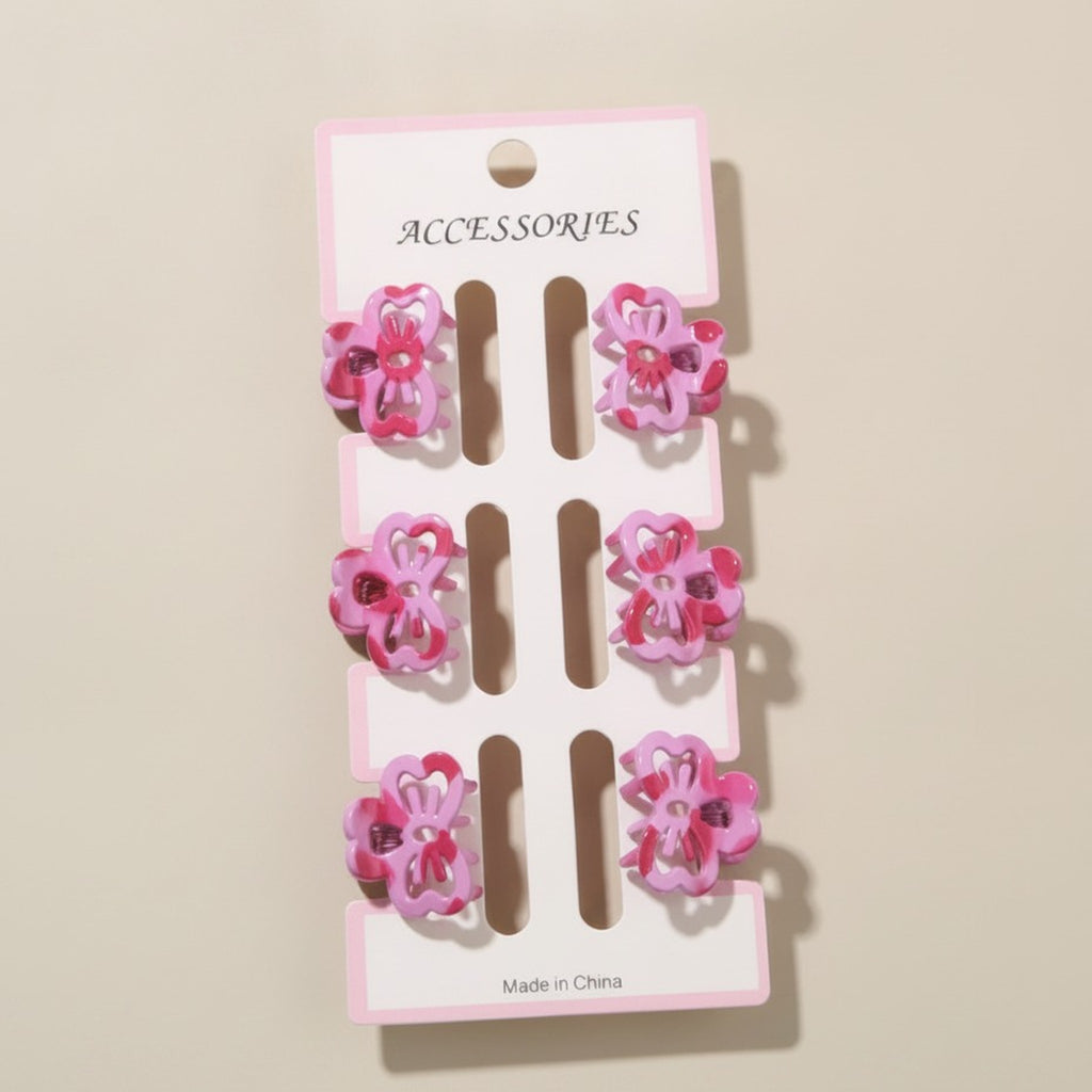 Adorable Mini Flower Hair Clips Set – hair accessories (view 2)