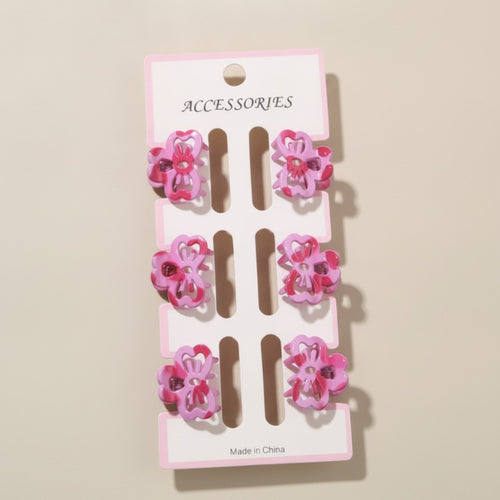 Adorable Mini Flower Hair Clips Set – hair accessories (view 2)