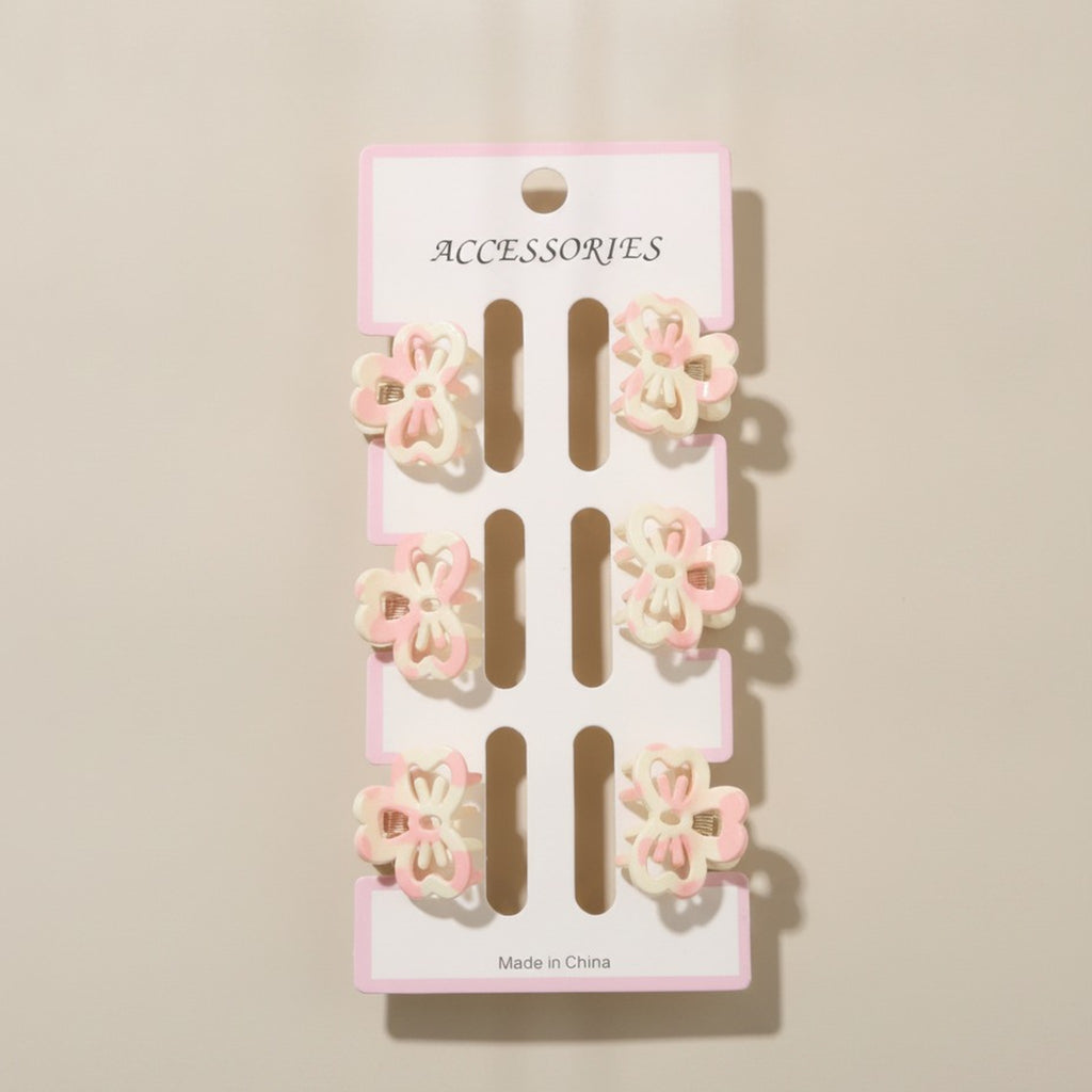 Adorable Mini Flower Hair Clips Set – hair accessories (view 3)