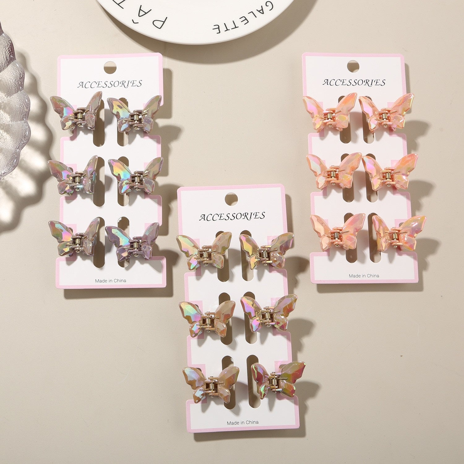 6Pcs Morandi Mini Butterfly Hair Clips 2.5cm For Broken Hair - White – hair accessories