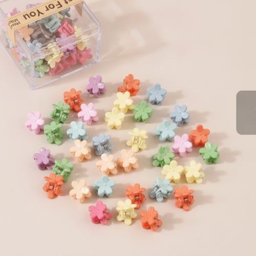 Assorted Mini Flower Hair Claw Clips Set – hair accessories (view 2)