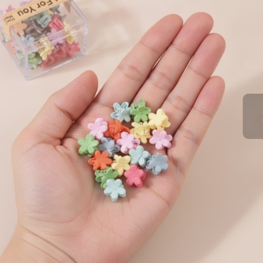 Assorted Mini Flower Hair Claw Clips Set – hair accessories (view 5)